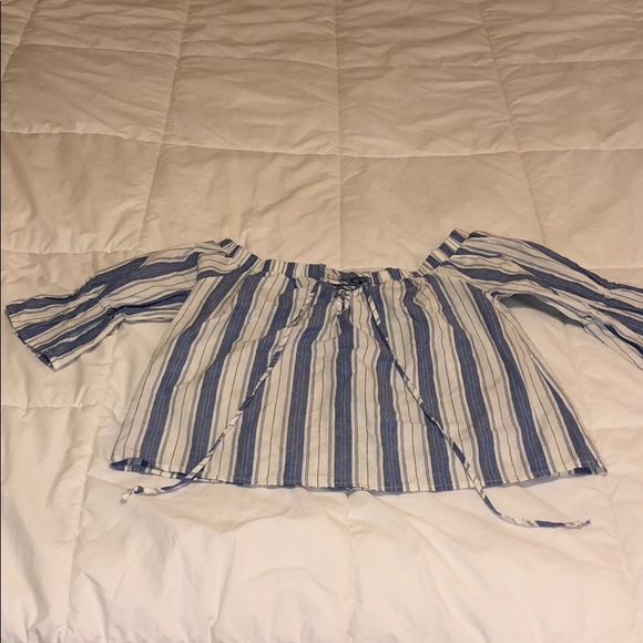 Charlotte Russe Off The Shoulder Striped Top - Picture 1 of 5
